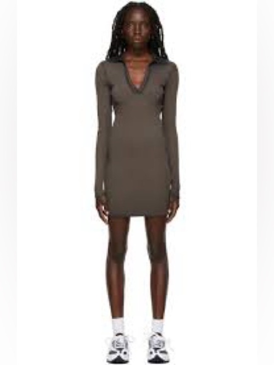 Cotton Citizen Dresses & Skirts - Cotton Citizen Long Sleeve Collar V Neck Bodycon Dress Cotton Blend Size S
